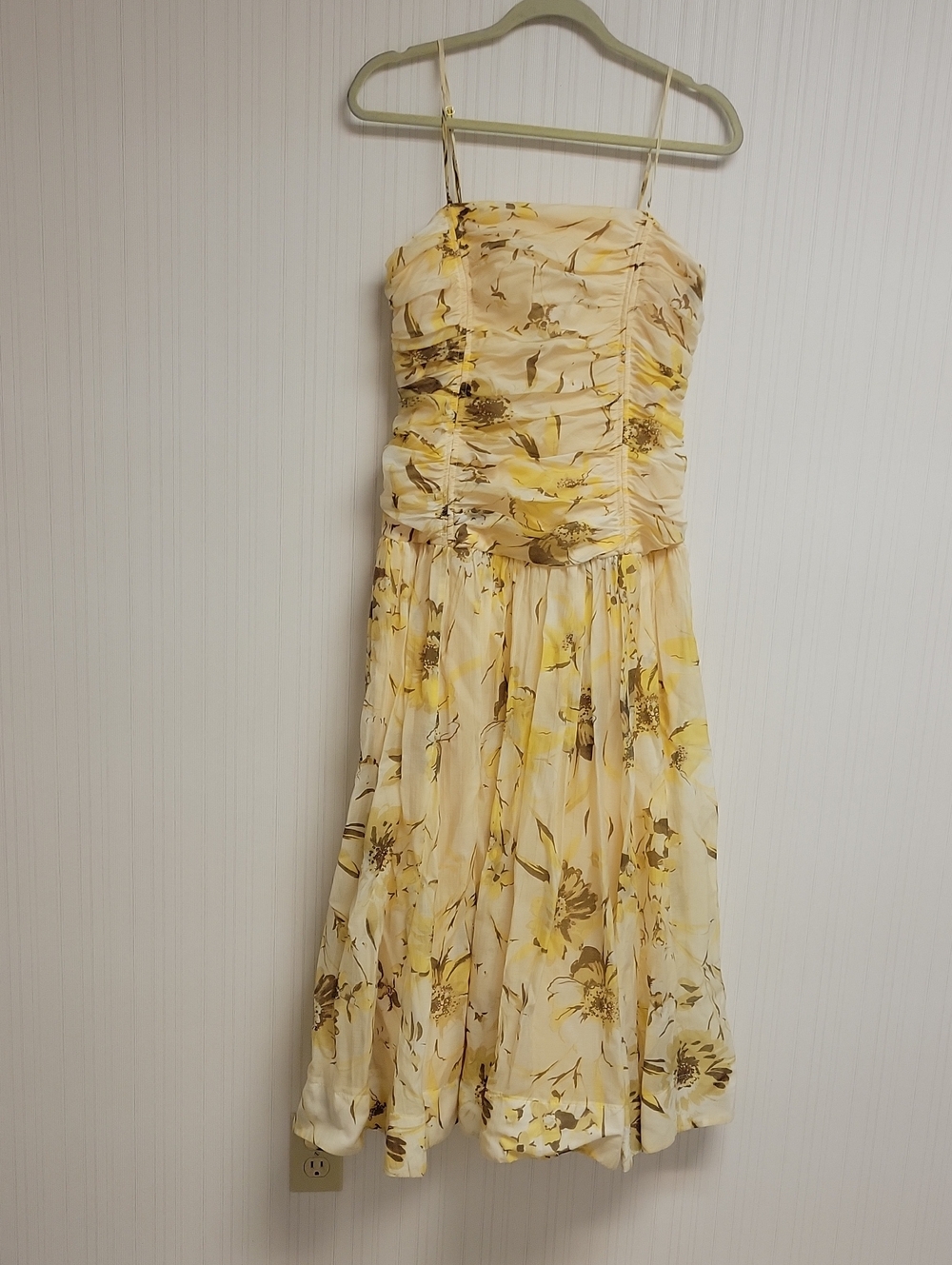 Taylor Yellow Floral Midi Dress Sz 8 New Retro 50s Style Prairie Feminine